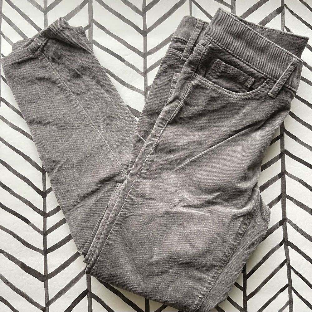 LOFT Gray Velvet Curvy Skinny Jeans